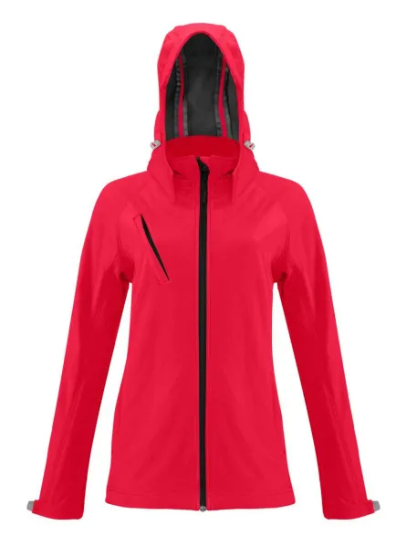  LADIES' DETACHABLE HOODED SOFTSHELL JACKET - Kariban Red