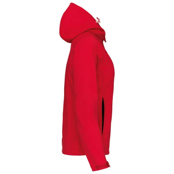  LADIES' DETACHABLE HOODED SOFTSHELL JACKET - Kariban Red