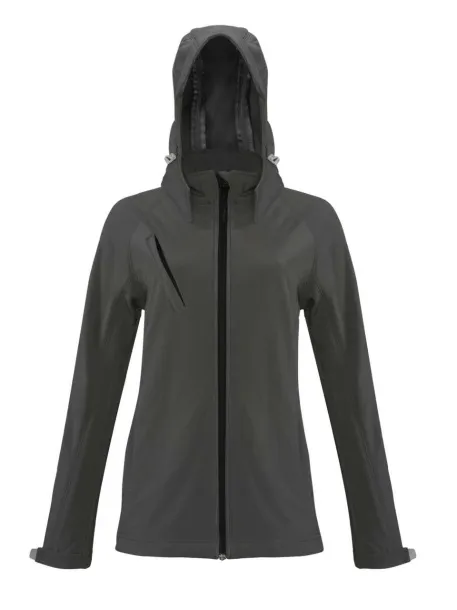  LADIES' DETACHABLE HOODED SOFTSHELL JACKET - Kariban Titanium