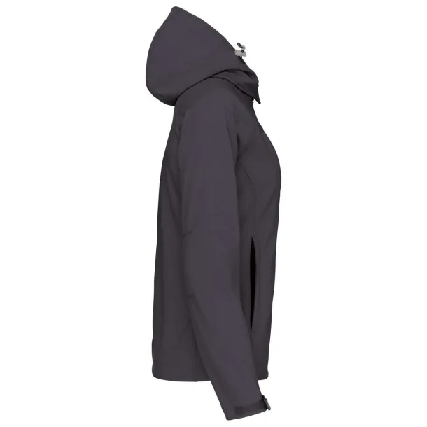  LADIES' DETACHABLE HOODED SOFTSHELL JACKET - Kariban Titanium