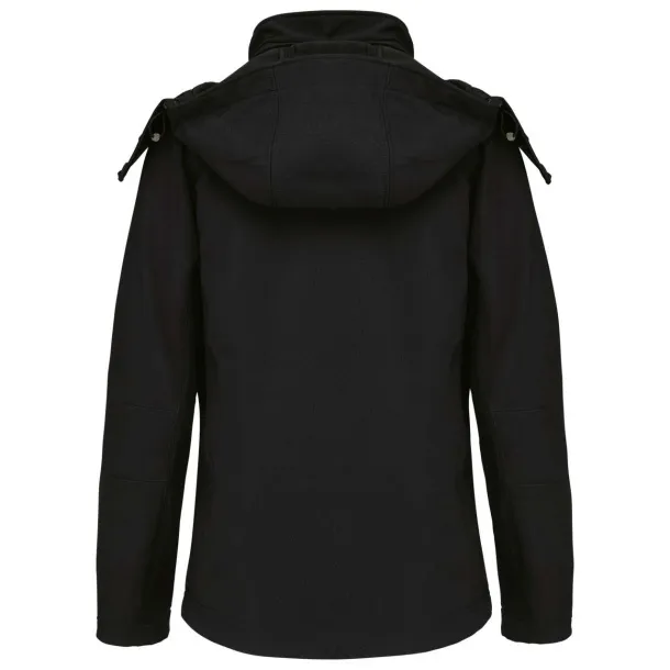  LADIES' DETACHABLE HOODED SOFTSHELL JACKET - Kariban Black