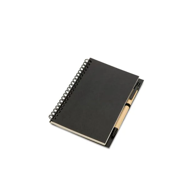 BLOQUERO Recycled notebook and ball pen Black