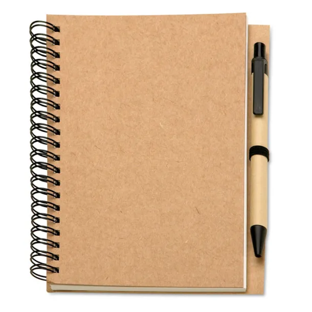 BLOQUERO Recycled notebook and ball pen Beige