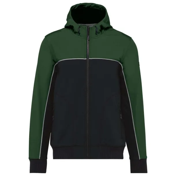  Unisex troslojna softshell dvobojna jakna - Designed To Work Crna Ideal Forest Green