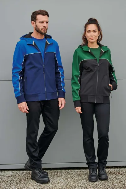  UNISEX 3-LAYER TWO-TONE BIONIC SOFTSHELL JACKET - Designed To Work Navy Kraljevski plava