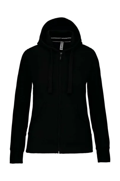  LADIES' FULL ZIP HOODED SWEATSHIRT - Kariban Black