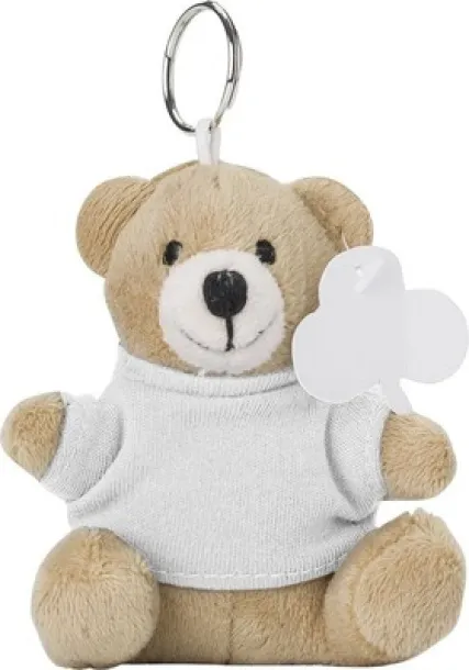  Keyring, plush teddy bear white