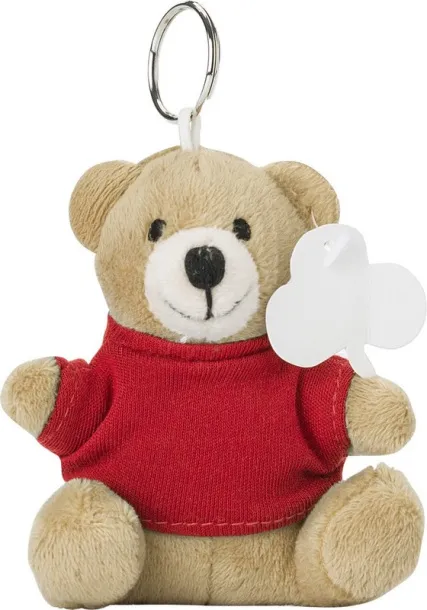  Keyring, plush teddy bear red