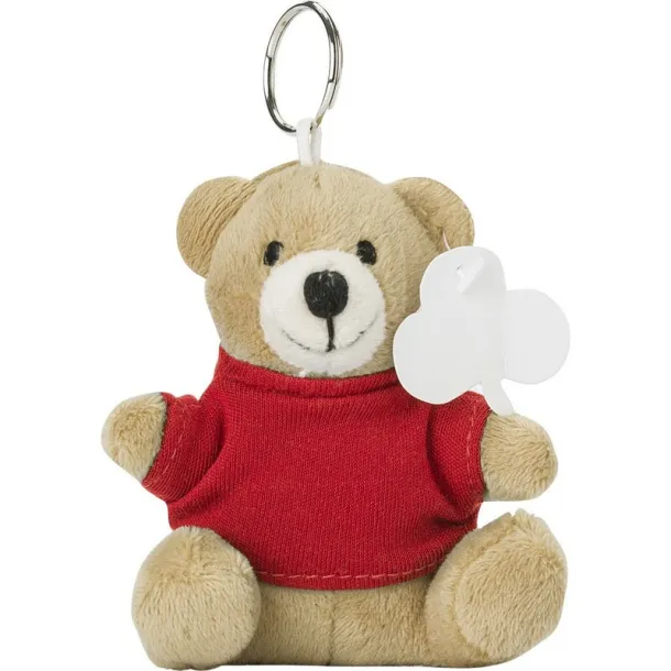  Keyring, plush teddy bear red