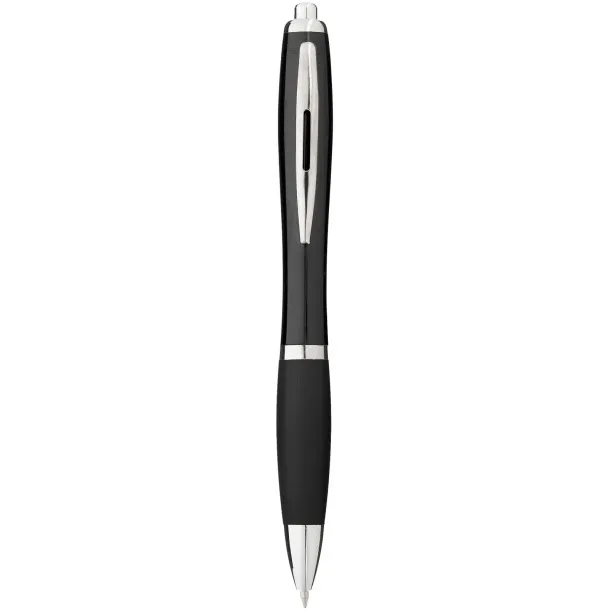 Nash ballpoint pen with coloured barrel and grip Solid black