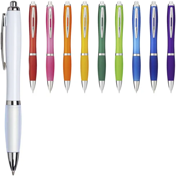 Nash ballpoint pen with coloured barrel and grip Crna