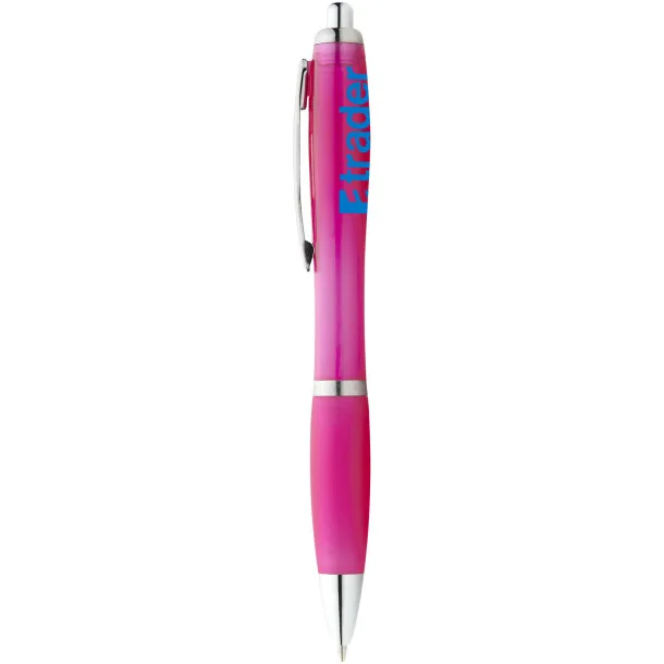 Nash ballpoint pen with coloured barrel and grip Pink
