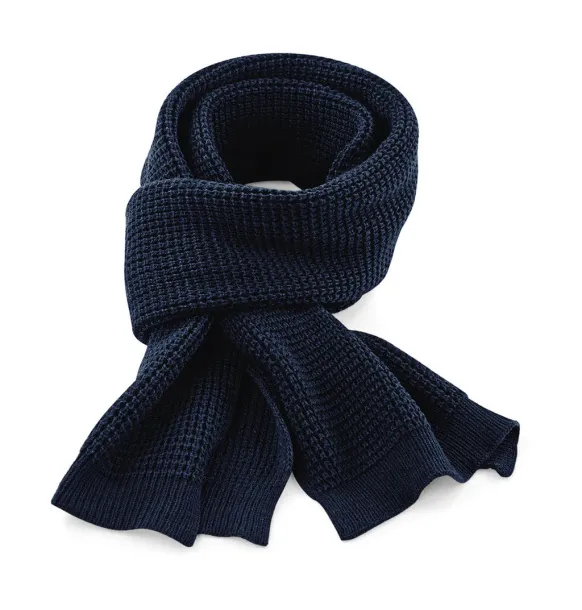  Classic Waffle Knit Scarf - Beechfield French Navy