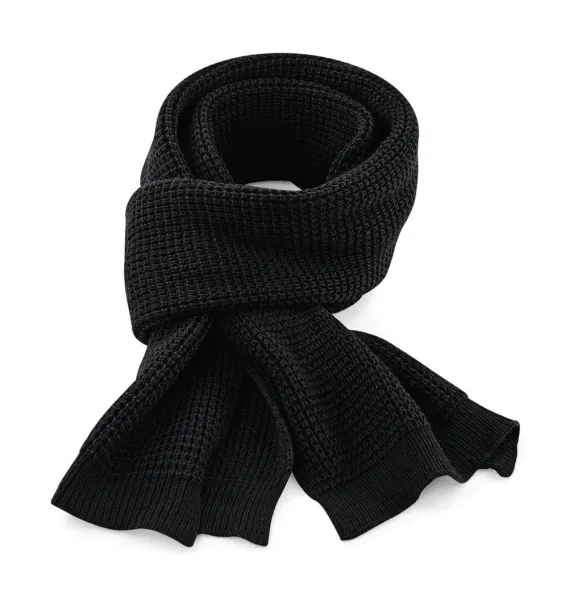  Classic Waffle Knit Scarf - Beechfield Black