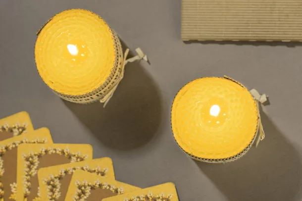 HANNI Beeswax candle set Žuta