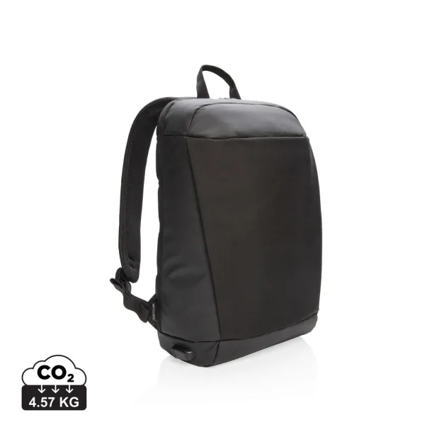  Madrid anti-theft RFID USB laptop backpack PVC free - XD Xclusive Black Black