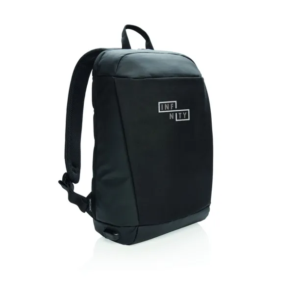  Madrid anti-theft RFID USB laptop backpack PVC free - XD Xclusive Black Black