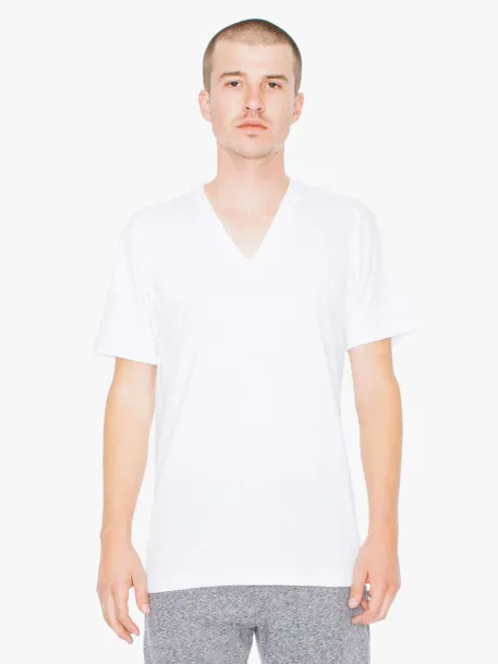  UNISEX FINE JERSEY V-NECK T-SHIRT - American Apparel White