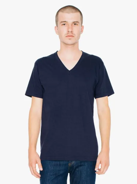  UNISEX FINE JERSEY V-NECK T-SHIRT - American Apparel Oxford Navy