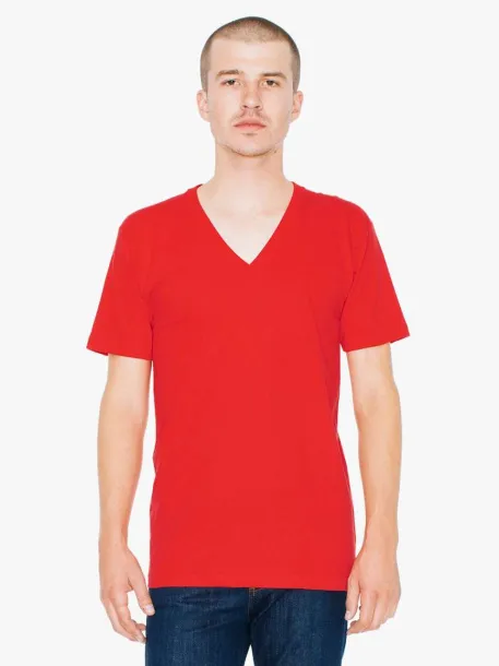  UNISEX FINE JERSEY V-NECK T-SHIRT - American Apparel Red