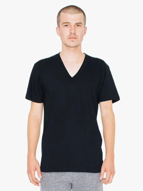  UNISEX FINE JERSEY V-NECK T-SHIRT - American Apparel Black