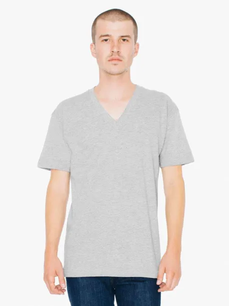  UNISEX FINE JERSEY V-NECK T-SHIRT - American Apparel Heather Grey