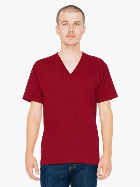  UNISEX FINE JERSEY V-NECK T-SHIRT - American Apparel Cranberry