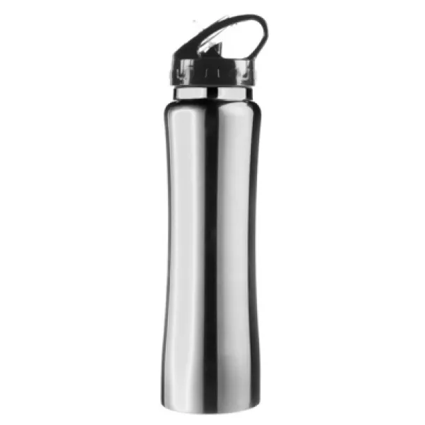  Thermo bottle 490 ml with drinking straw silver