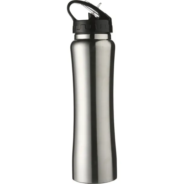  Thermo bottle 490 ml with drinking straw silver