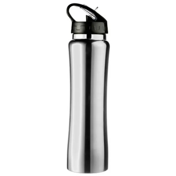  Thermo bottle 490 ml with drinking straw silver