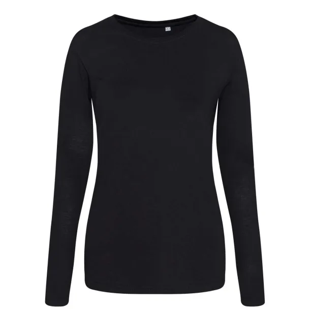  LONG SLEEVE GIRLIE TRI-BLEND T - Just Ts Solid Black