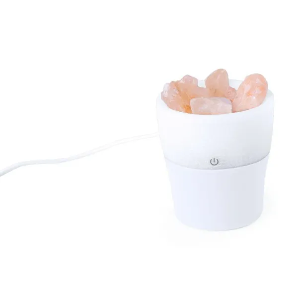 Ovlaživač zraka, višebojno svjetlo, kamenčići himalajske soli Bijela