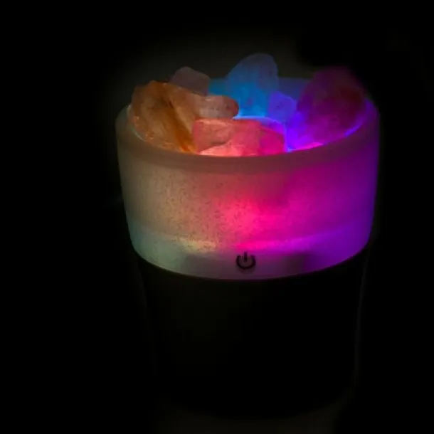  Ovlaživač zraka, višebojno svjetlo, kamenčići himalajske soli Bijela