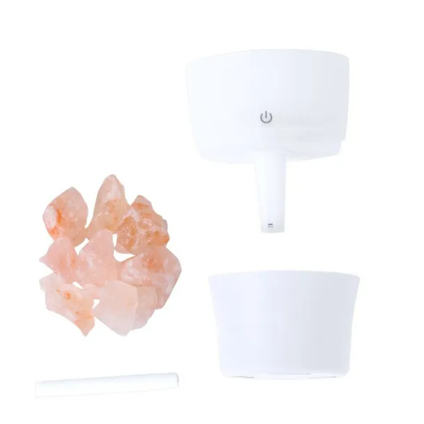  Ovlaživač zraka, višebojno svjetlo, kamenčići himalajske soli Bijela