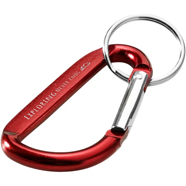 Timor RCS recycled aluminium carabiner keychain Red