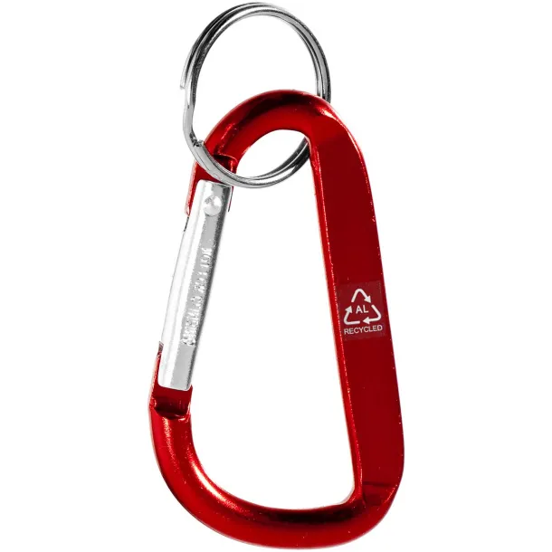 Timor RCS recycled aluminium carabiner keychain Red