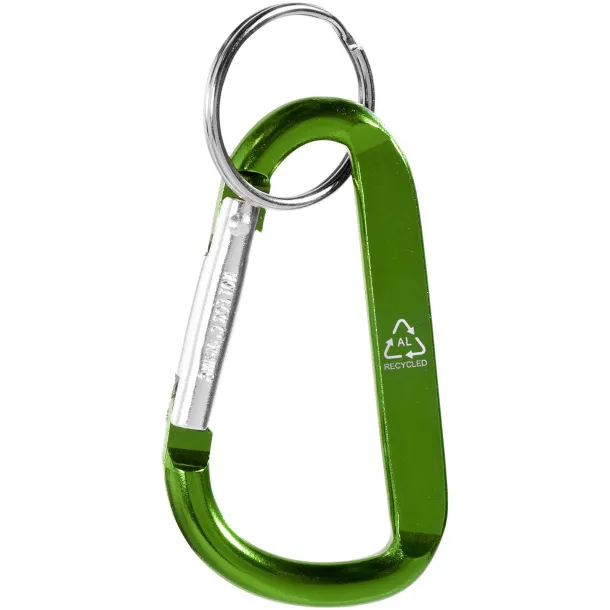 Timor RCS recycled aluminium carabiner keychain Green