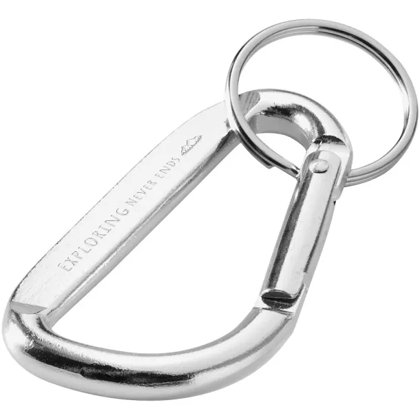 Timor RCS recycled aluminium carabiner keychain - Unbranded Silver