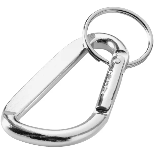 Timor RCS recycled aluminium carabiner keychain - Unbranded Silver