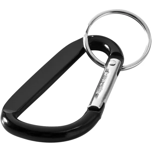 Timor RCS recycled aluminium carabiner keychain Solid black