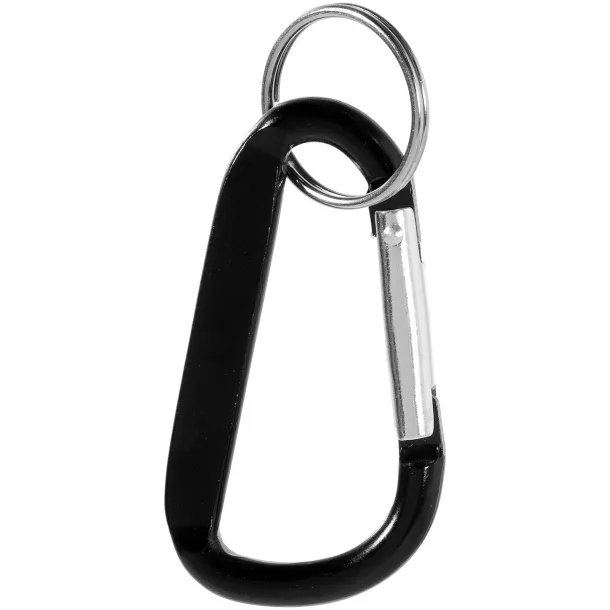 Timor RCS recycled aluminium carabiner keychain Solid black