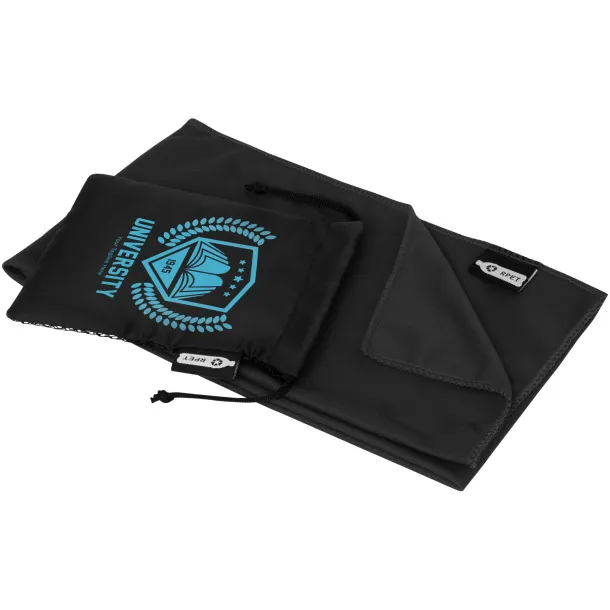 Raquel cooling towel made from recycled PET Solid black