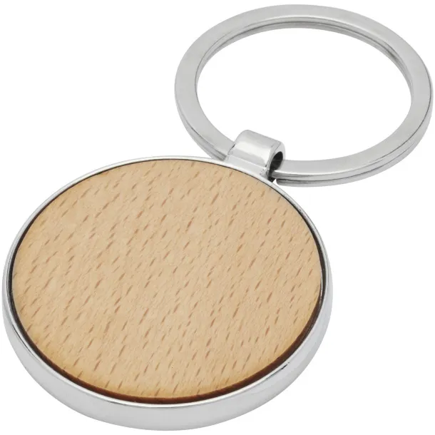 Moreno beech wood round keychain Natural