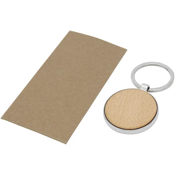 Moreno beech wood round keychain Natural