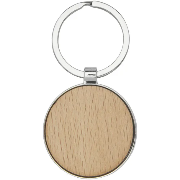 Moreno beech wood round keychain Natural