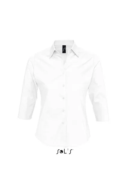 SOL'S EFFECT 3/4 SLEEVE STRETCH WOMEN'S SHIRT - SOL'S White