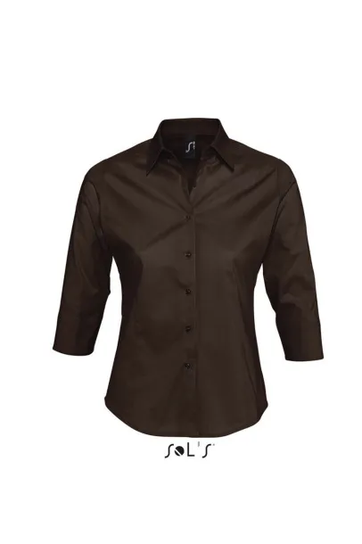 SOL'S EFFECT 3/4 SLEEVE STRETCH WOMEN'S SHIRT - SOL'S Dark brown