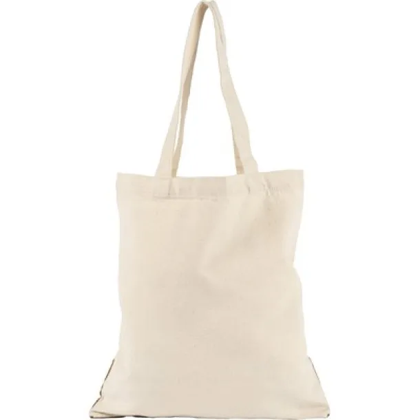  Cotton shopping bag with cork element, cotton 250 g/m2 beige