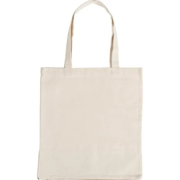  Cotton shopping bag with cork element, cotton 250 g/m2 beige