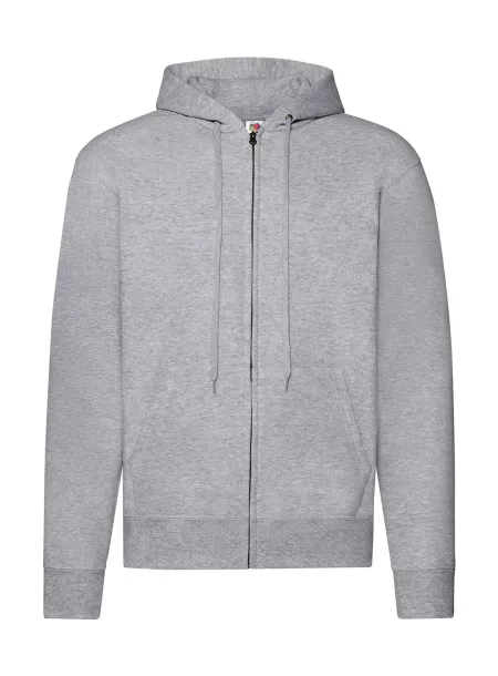  Klasični hoodie s patentnim zatvaračem - Fruit of the Loom Heather Grey